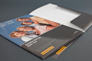 Folders/Brochures: Full colour brochures and Presentation Folders from our designated print company