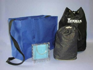 Nylon Drawstring Bags: We make special drawstring bags from padded materials for equipment that needs to be protected. These are custom made to order.