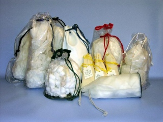 Clear Drawstring Bags: We have a range of tooling to manufacture clear drawstring bags. If we do not have your size tool in stock we can make to order. Drawstring bags are a popular way to package bottles, soaps and even underwear. We can manufacture any size, in any colour or use a frosted material.