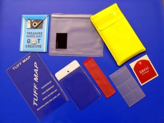 Pockets: CD pockets, document wallets and clear pockets can all welded in line for speed. Any size, shape or colour wallet can be produced with multiple pockets or just plain. Drivers packs, information packs or pass wallets are HF welded, a good alternative to a cardboard wallet as this becomes worn and tired, but PVC is wipe clean and has a softer feel.